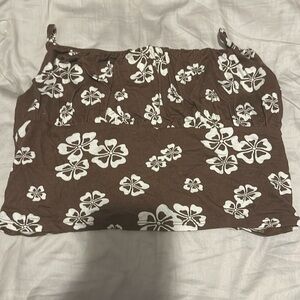 NWT Pacsun Brown Floral‎ Crop Top